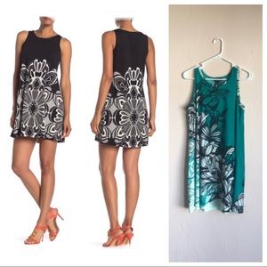 Papillon sleeveless floral print shift dress M